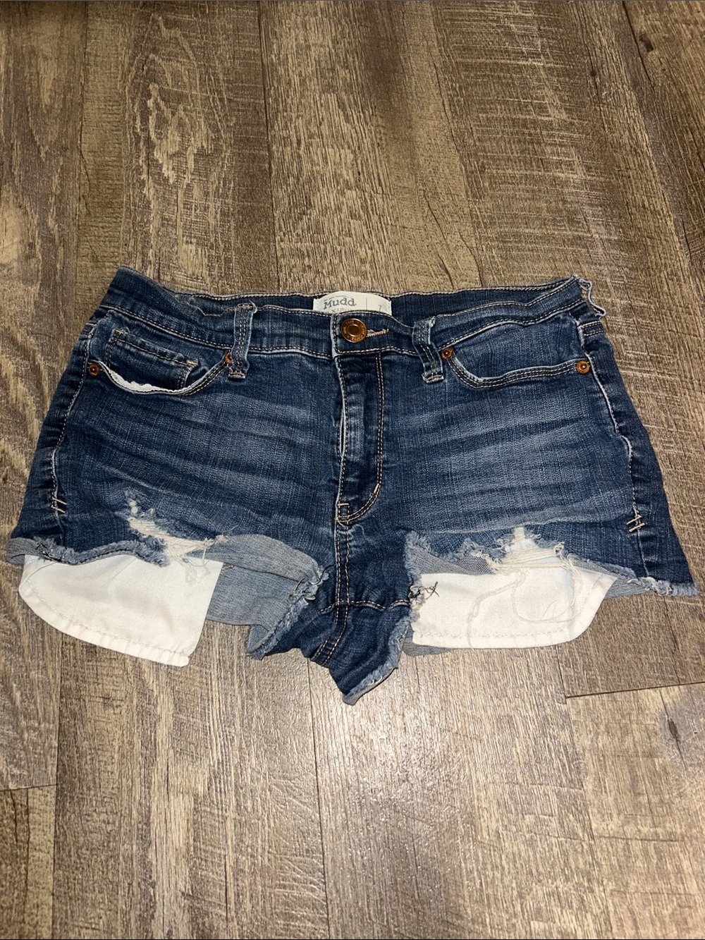 Huddl Distressed Denim Women’s Short Shorts - Blue